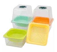 4 Pack Microgreen Growing Trays, Sprouting Tray with Humidity Dome, 1.2 mm Small Mesh Holes, BPA Free, Sprouter Kit for Growing Mirco Seeds, Like Broccoli, Alfalfa, Radish, Clover - Clear Base
