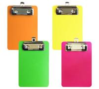 4-Pack Mini Clipboards, 4” x 6” Slim Design, Multi-Color Aesthetic,Low-Profile Clips, Optimal Note-Taking, Organizational Solution,Office, Classroom