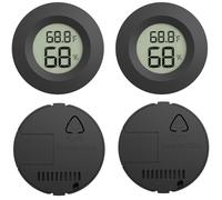 4 Pack Mini Digital Hygrometer Gauge Indoor Thermometer,Humidity Gauge LCD Monitor Temperature Outdoor Humidity Meter for Greenhouse Jars Incubators Guitar Case (4)