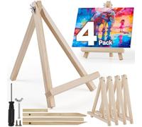 4 Pack Mini Easel Stand,Wooden Tabletop Art Display Easels, Small Painting Easel 23cm, Desktop Holder Stand for Displaying Canvas Paintings,Drawing, Weddings, Kids Arts & Crafts