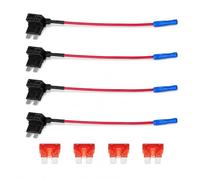 4 Pack Mini Fuse Tap Kit 10A Piggyback Fuse Holders for Car Box | 12V And 24V Circuit Splitter For Dash Cam GPS LED Lights And Alarms - Adds Accessories Without Cutting Original Wiring