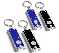 4-Pack Mini LED Keychain Flashlights | Compact and Bright Pocket Torch with Key Chain & Built-in Batteries | Keyring Mini Torch LED Light for Camping Outdoor Adventures, Emergencies & Everyday Use