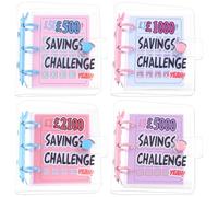 4-Pack Mini Money Savings Challenge Budget Binder Wallets with 25 Envelopes