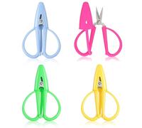 4 Pack Mini Scissors Tiny Scissors with Cover Small Sharp Scissor All Purpose Straight CuttingDetail Scissor Travel-Sized Portable Snips for Embroidery Sewing Knitting Yarn Crafting Cross Stitch