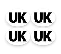 4 Pack - MINI Subtle 8cm UK Oval Motorbike Sticker for Europe - Self Adhesive Vinyl GB Car Van Camper Caravan Trailor Small SG095