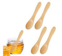 4 Pack Mini Wooden Spoons - 3.5 Inch Small Spoons for Spice Jars, Honey, Tea, Sauces, Salt, Sugar, Pepper, Coffee, Ice Cream