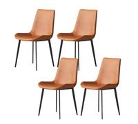 4 Pack Modern Di Chairs Faux Leather Upholstered Seat & Back Sturdy Metal Frame Stylish Contemporary Design for Home & Kitchen Easy to Clean