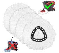4 pack Mop Head replacement compatible with Vileda Easy Wrin Spin Mop, Microfiber Spin Mop Refills, Easy Cleaning Mop Head Replacement