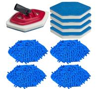 4 Pack Mop Head Replacement Heads & 4 Pack Sponge Replacement Heads Compatible with Vileda Bath Magic Bath and Tub Mop
