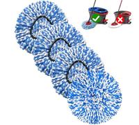 4 Pack Mop Replace Heads Compatible for OCeda, Spin Mop Refill Head Replacement for RinseClean 2-Tank System - Fluffy Microfiber, Machine Washable and Easy to Replace