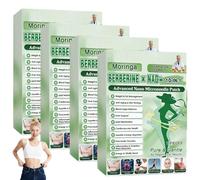 4 Pack Moringa Care Microneedle Patches, 10-in-1 Nano Microneedle Patch, 7 Pieces Weight Loss Belly Slimming Patches, Natural Body Slim Patchs for Women and Men, Suitable for All Skin Types