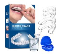 4 Pack Mouth Guard for Teeth Grinding & Bruxism - Custom Moldable Night Guard for Adults & Kids, Stops Clenching & Snoring, Reusable Sleep Gum Shield with Travel Case