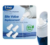 4-Pack Mouthpiece Replacement for Brita Water Bottle With Brush, Bite Valve Replacement Parts, BPA Free, 4 Pack Mouthpieces with Cleaning Brush