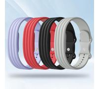 4 Pack Multi-Color Fashion Silicone Bands Compatible with Google Fitbit Air, Grooved Sport Wristbands with Secure Butterfly Clasp, Sweatproof Adjustable Straps for Men & Women Daily Outfit Matching