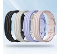 4 Pack Multi-Color Fashion Silicone Bands Compatible with Google Fitbit Air, Grooved Sport Wristbands with Secure Butterfly Clasp, Sweatproof Adjustable Straps for Men & Women Daily Outfit Matching