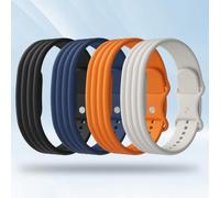 4 Pack Multi-Color Fashion Silicone Bands Compatible with Google Fitbit Air, Grooved Sport Wristbands with Secure Butterfly Clasp, Sweatproof Adjustable Straps for Men & Women Daily Outfit Matching