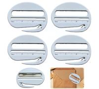4-Pack Multi-Function Letter Opener Set,Envelope Slitter & Mail Opener Tool with Magnifying Glass,Scale Ruler & Pointed Tip for Office,Home & Everyday Use,Efficient Paper & Package Handling