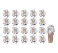 4 Pack Multi-Shaped Nail Charms Flower Gems Rectangle Rhinestones Nails Art Decorations for Acrylic Nails