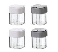 4 Pack Multi Spice Container Portable Travel Camping Seasoning Condiment Dispenser Plastic Salt Pepper Shaker Picnic Cooking Seasoning Box or Travel Kitchen