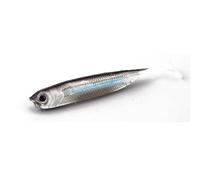 4-Pack Multi-Tail Soft Bait Set - Glow Rod T-Tail/Roll/Straight Lures Freshwater/Saltwater Fake Baits(Gray,6.5cm 4pcs)