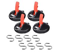 4 Pack Multifunctional Suction Cup Anchor, Powerful Sucker Cup With 8PCS Securing S Hook Anchor Heavy Duty Car Tensioner for Camping Car Mount Tents Luggage Tarps