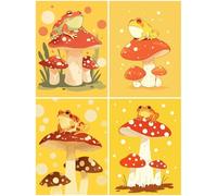 4 Pack Mushroom Diamond Art for Kids 20 x 27 Inch, 2025 New 5D Diamond Painting Kits for Adults, Hobbies for Adults Women Crafts Kit, DIY Dimond Paintings for Girls Gift and Home Decor Frog S913-Y