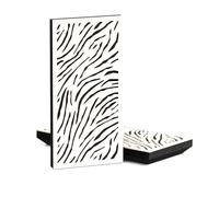 4 Pack - Narrow Acoustic Decorative Panel | 50x25cm | Home Interior Sound Absorption & Echo Control | Organic Modern Design | Model-Thickness-Color: [K4 - 33mm | White]