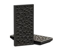 4 Pack - Narrow Acoustic Decorative Panel | 50x25cm | Home Interior Sound Absorption & Echo Control | Organic Modern Design | Model-Thickness-Color: [K3-33mm | Black]