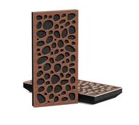 4 Pack - Narrow Acoustic Decorative Panel | 50x25cm | Home Interior Sound Absorption & Echo Control | Organic Modern Design | Model-Thickness-Color: [K3-33mm | Nut]