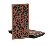 4 Pack - Narrow Acoustic Decorative Panel | 50x25cm | Home Interior Sound Absorption & Echo Control | Organic Modern Design | Model-Thickness-Color: [K5-53mm | Nut]