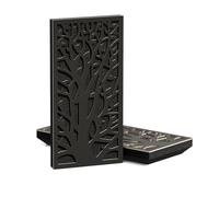 4 Pack - Narrow Acoustic Decorative Panel | 50x25cm | Home Interior Sound Absorption & Echo Control | Organic Modern Design | Model-Thickness-Color: [K2-33mm | Black]