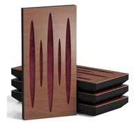 4-Pack - Narrow Acoustic Panels with Velvet Fabric | 50x25 cm | Decorative Noise Control & Echo Reduction | Sound Absorption & Diffusion | Color: [PULSAR-F - Nut | Burgundy]