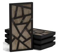 4-Pack - Narrow Acoustic Panels with Velvet Fabric | 50x25 cm | Decorative Noise Control & Echo Reduction | Sound Absorption & Diffusion | Color: [SKYROSS-F - Black plastic | Beige]