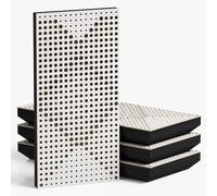4-Pack - Narrow Acoustic Panels with Velvet Fabric | 50x25 cm | Decorative Noise Control & Echo Reduction | Sound Absorption & Diffusion | Color: [WILDS-F - White | Beige]