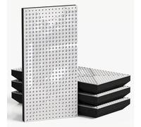 4-Pack - Narrow Acoustic Panels with Velvet Fabric | 50x25 cm | Decorative Noise Control & Echo Reduction | Sound Absorption & Diffusion | Color: [WILDS-F - White plastic | White]
