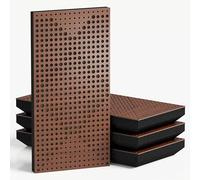 4-Pack - Narrow Acoustic Panels with Velvet Fabric | 50x25 cm | Decorative Noise Control & Echo Reduction | Sound Absorption & Diffusion | Color: [WILDS-F - Nut | Beige]