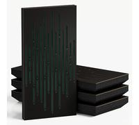 4-Pack - Narrow Acoustic Panels with Velvet Fabric | 50x25 cm | Decorative Noise Control & Echo Reduction | Sound Absorption & Diffusion | Color: [WAVE-F - Black | Green]