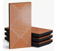 4-Pack - Narrow Acoustic Panels with Velvet Fabric | 50x25 cm | Decorative Noise Control & Echo Reduction | Sound Absorption & Diffusion | Color: [WILDS-F - Cherry | White]