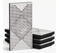 4-Pack - Narrow Acoustic Panels with Velvet Fabric | 50x25 cm | Decorative Noise Control & Echo Reduction | Sound Absorption & Diffusion | Color: [WILDS-F - White plastic | Burgundy]