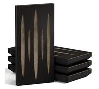 4-Pack - Narrow Acoustic Panels with Velvet Fabric | 50x25 cm | Decorative Noise Control & Echo Reduction | Sound Absorption & Diffusion | Color: [PULSAR-F - Black | Beige]