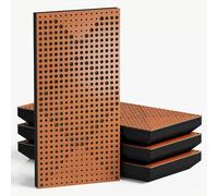 4-Pack - Narrow Acoustic Panels with Velvet Fabric | 50x25 cm | Decorative Noise Control & Echo Reduction | Sound Absorption & Diffusion | Color: [WILDS-F - Cherry | Beige]