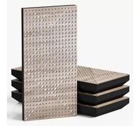 4-Pack - Narrow Acoustic Panels with Velvet Fabric | 50x25 cm | Decorative Noise Control & Echo Reduction | Sound Absorption & Diffusion | Color: [WILDS-F - Sonoma | White]