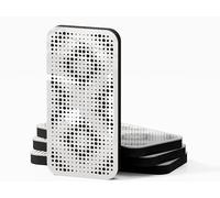 4 Pack - Narrow Sound Absorption-Diffuse Acoustic Panel | Diffusion - Reflection - Soundproofing | Size: 46x23cm | Color Perforated Plates: (White glossy plastic, ELYSIUM-18)