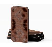 4 Pack - Narrow Sound Absorption-Diffuse Acoustic Panel | Diffusion - Reflection - Soundproofing | Size: 46x23cm | Color Perforated Plates: (Nut, ELYSIUM-18)