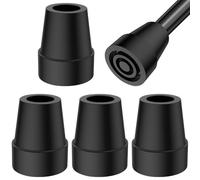 4-Pack Natural Rubber Cane Tip Protectors - Walking Stick Rubber Ends, Shockproof Anti-Slip Accessories for 19mm Walking Sticks & Hiking Poles