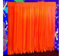4 Pack Neon Orange Glow Party Decor, 3.3 x 6.6 ft Fluorescent Tinsel Foil Fringe Curtains, Brighten Up Your Photo Booth Space Glow in The Dark Party Supplies (Fluorescent Macaron Orange)