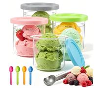 4 Pack Ninja Creami Tubs Compatible with NC300 UK, NC299AMZ, NC301 Series