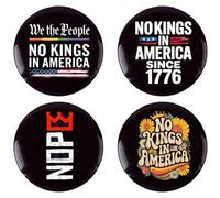 4 Pack No Kings In America We The People Pins And Button Circle Badges Round Chest Pins Brooch Decor
