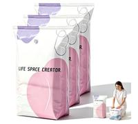 4 Pack No-Pump 3D Vacuum Storage Bags - Better Life Space Creator, Large Size Storage Solution, Protect Clothes from Moisture & Dust, Ideal for Bedding, Seasonal Gear & Travel (4, L(39''×31''×15"))