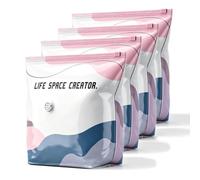 4 Pack No-Pump 3D Vacuum Storage Bags - Better Life Space Creator, Large Size Storage Solution, Protect Clothes from Moisture & Dust, Ideal for Bedding, Seasonal Gear & Travel (4, L(39''×31''×15"))